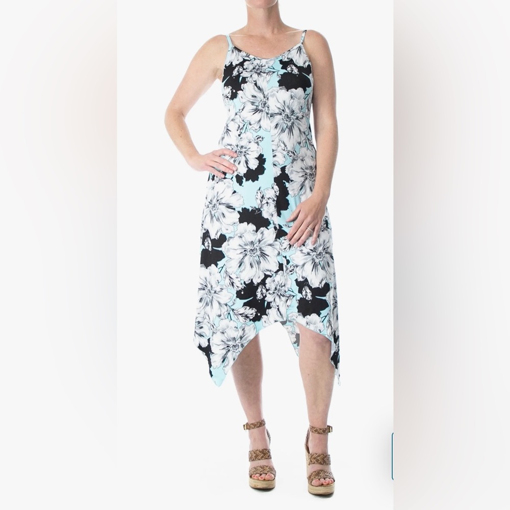 New  Nina  Leonard Floral midi sundress sz small . Cute!